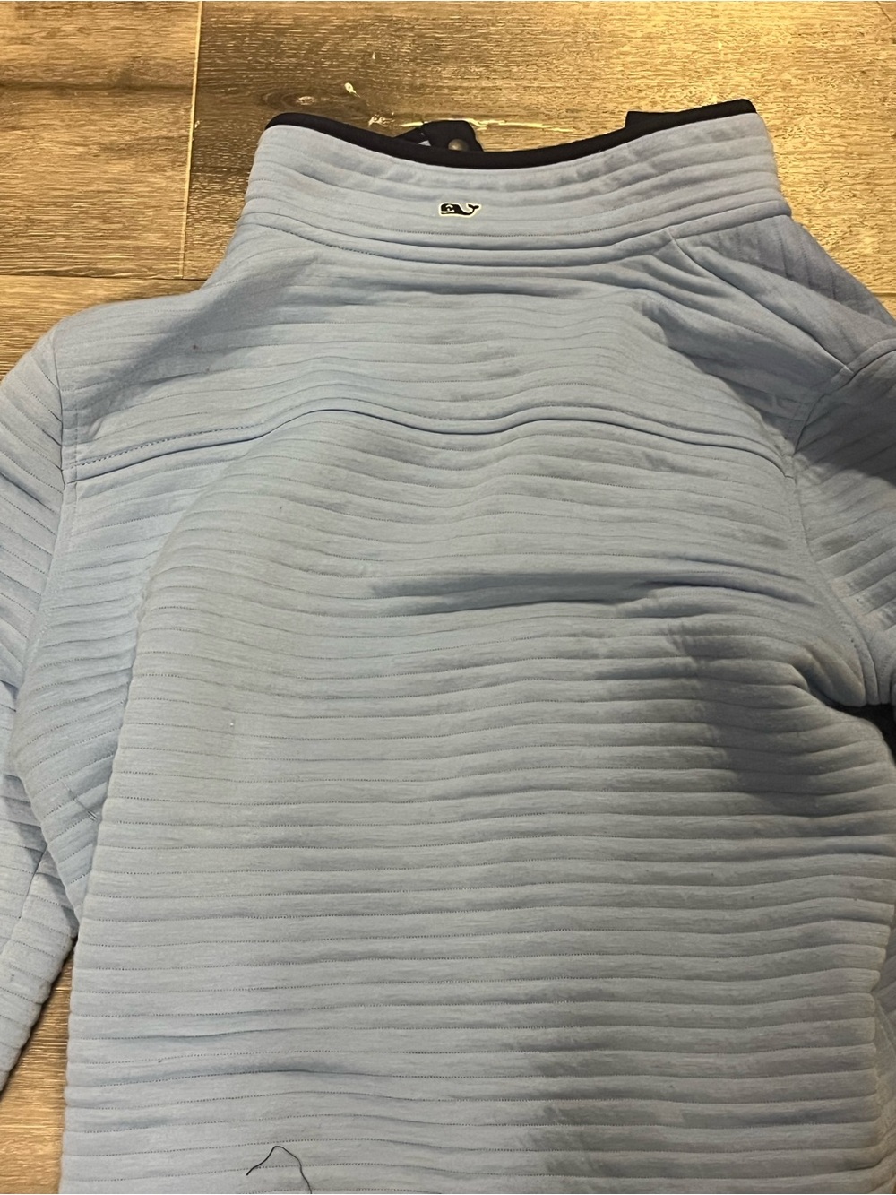Vineyard Vines Light Blue Quilted Snap-Front Turtleneck Pullover - Picture 3 of 3